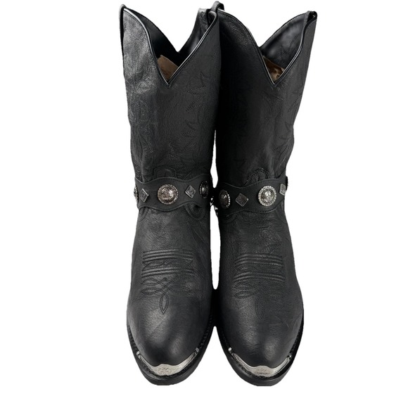 Dingo Mens Suiter Cowboy Boots Leather Black 14D - Picture 2 of 16